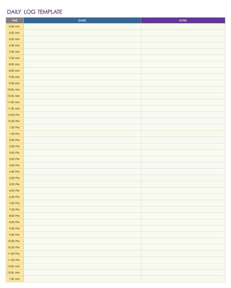 calendar log template