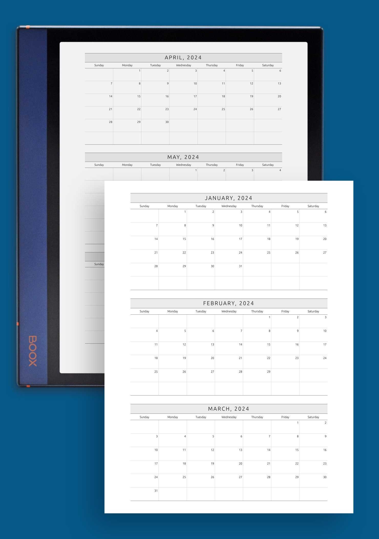 calendar month template