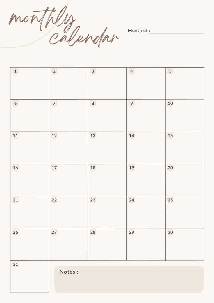 calendar monthly template