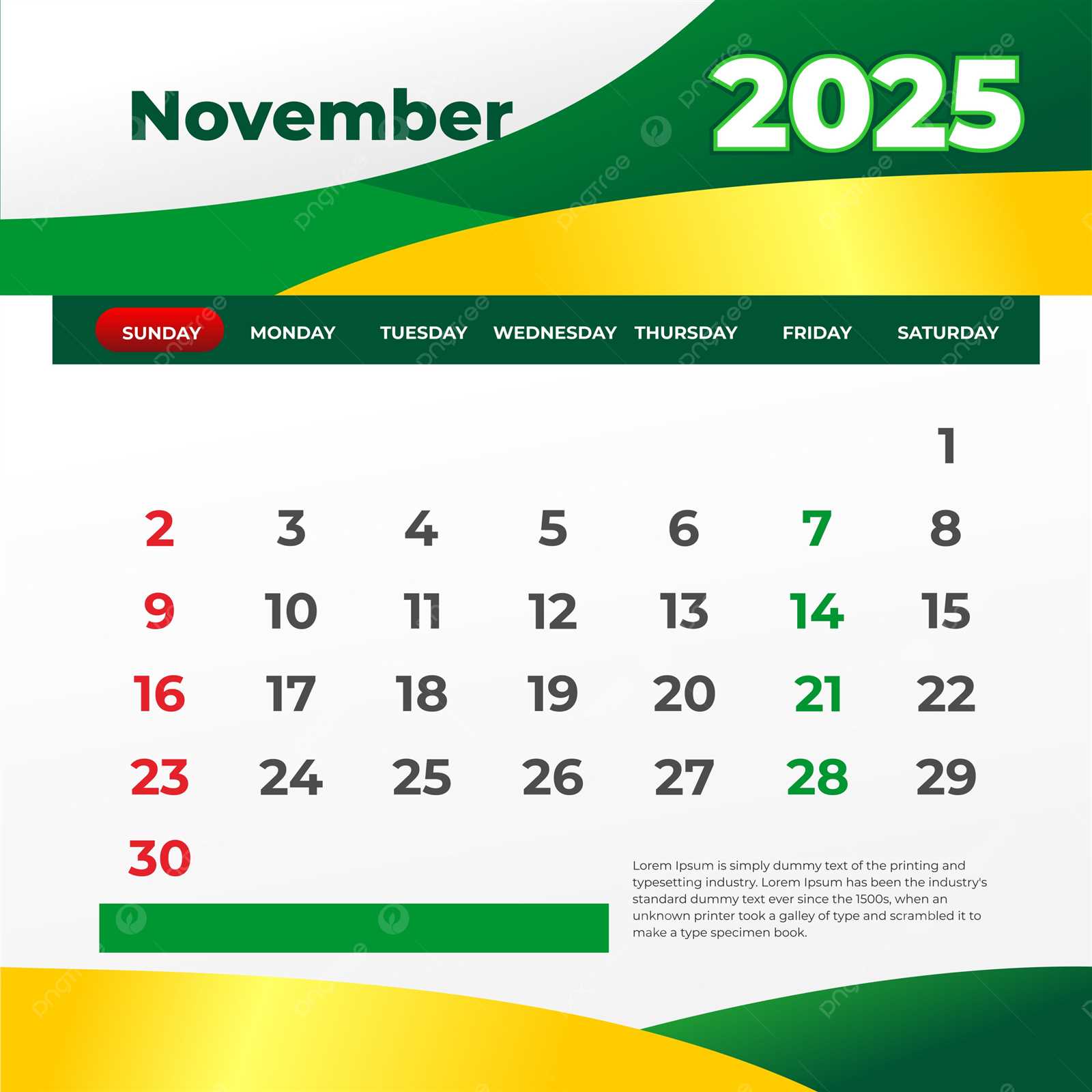 calendar november 2025 template