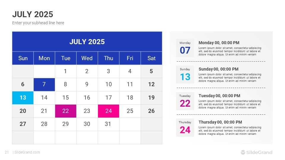 calendar powerpoint template 2025