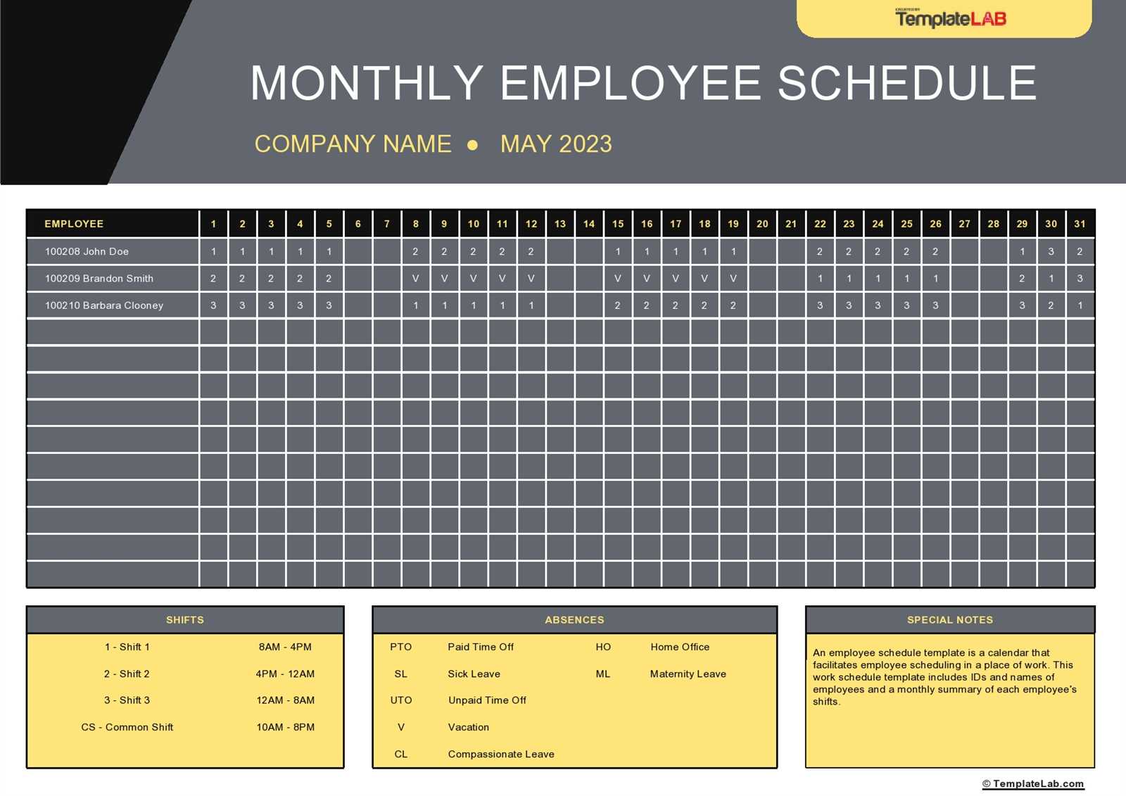 calendar scheduling template