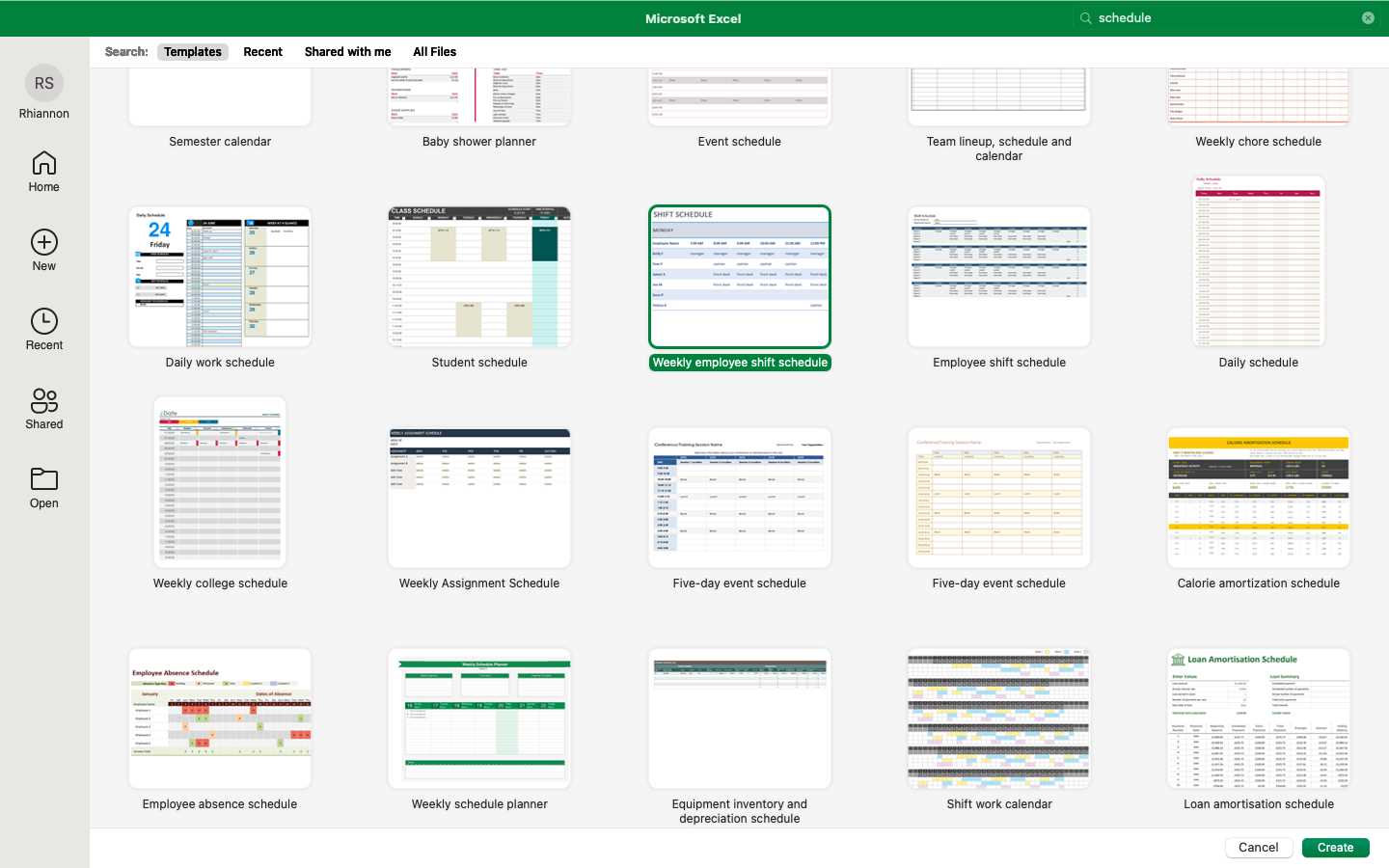 calendar shift work template