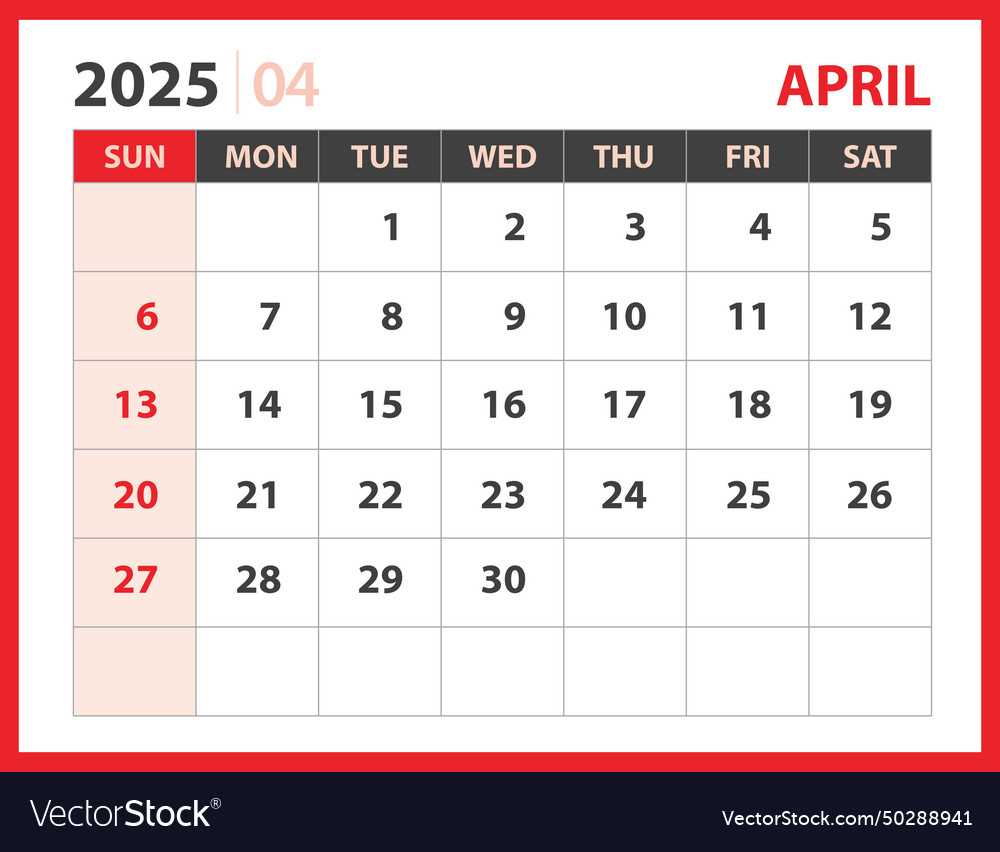 calendar template 2025 april