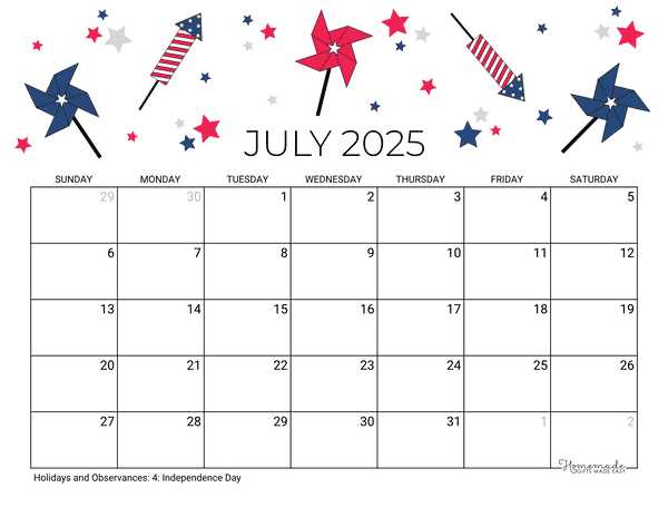 calendar template 2025 free printable