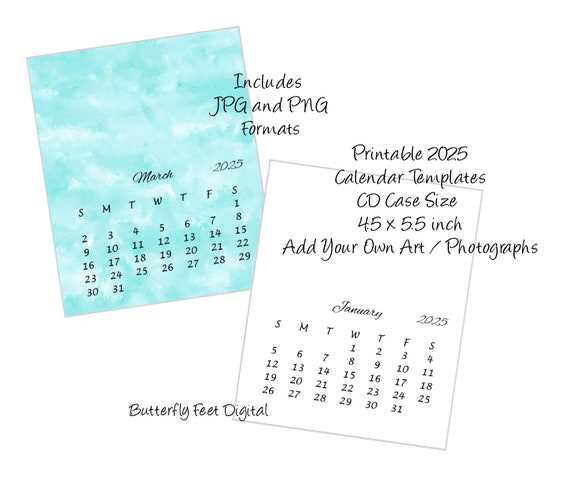 calendar template 2025 printable free