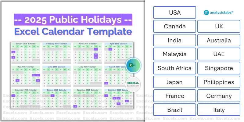 calendar template 2025 with holidays