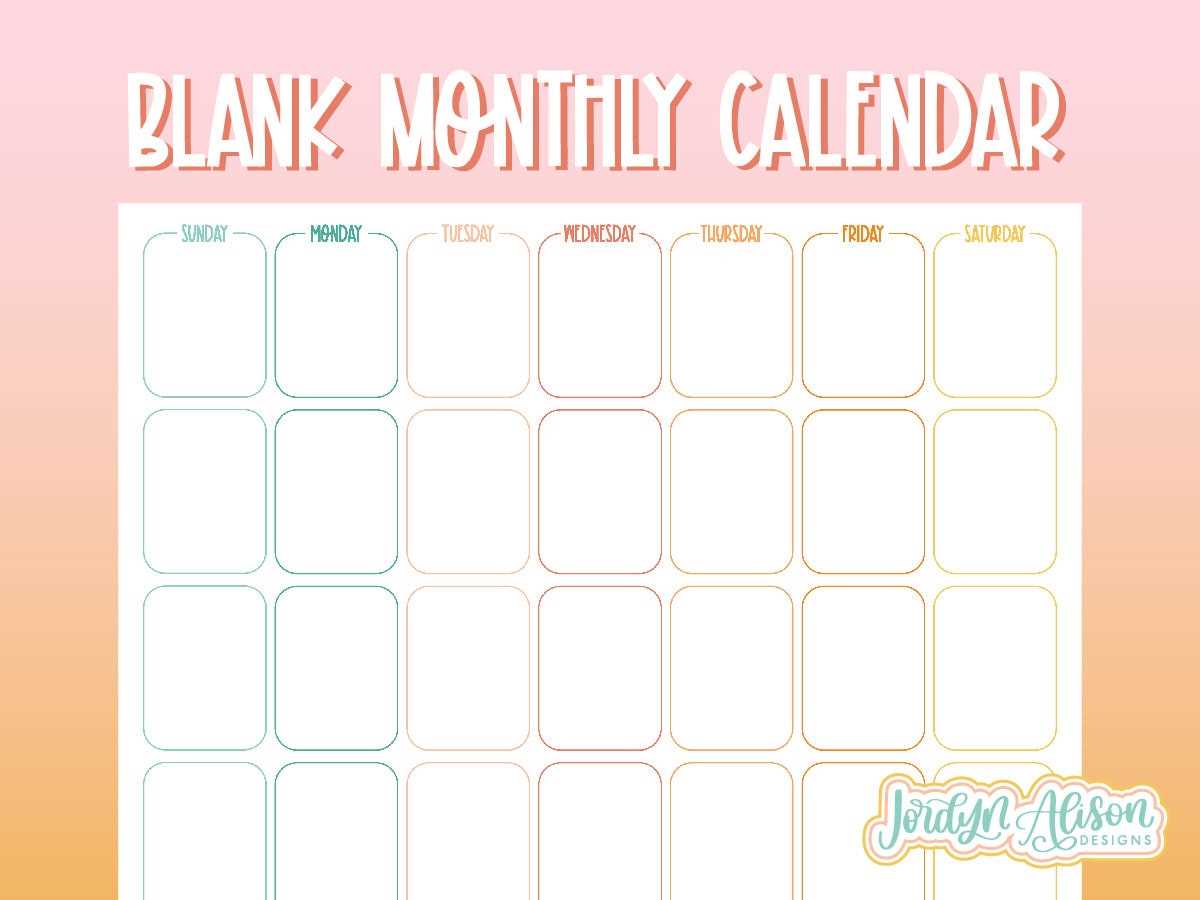 calendar template by month