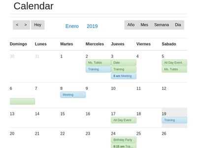 calendar template css