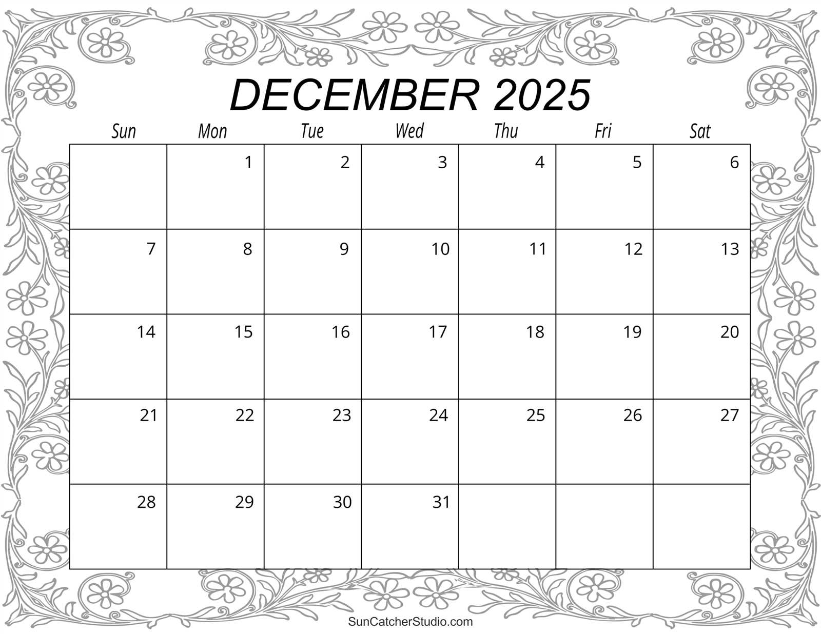 calendar template dec 2025