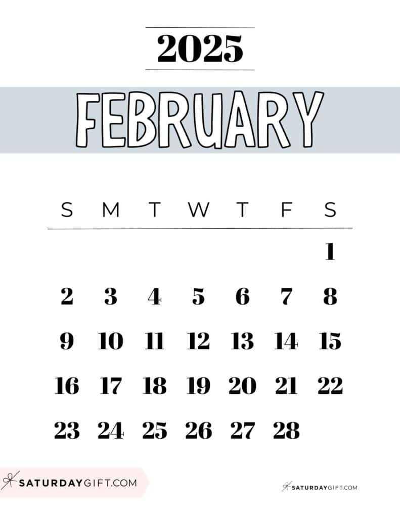 calendar template february 2025