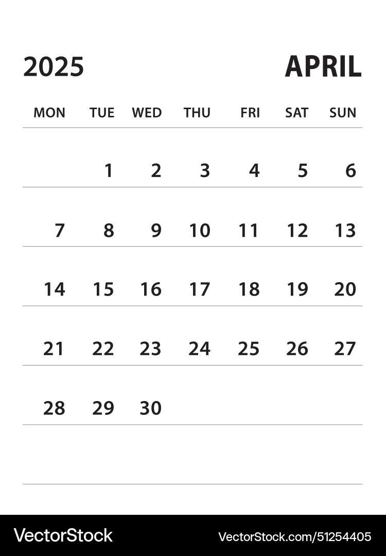 calendar template for april 2025