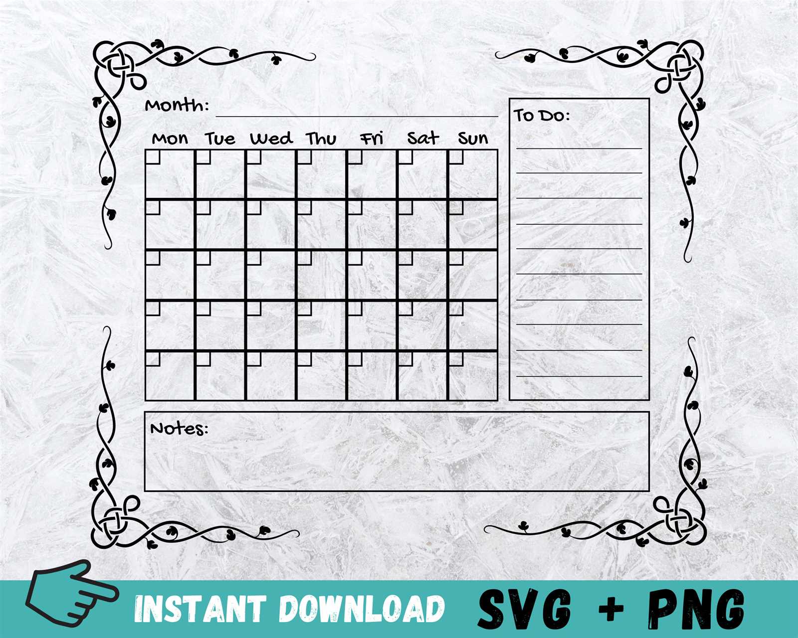 calendar template for cricut