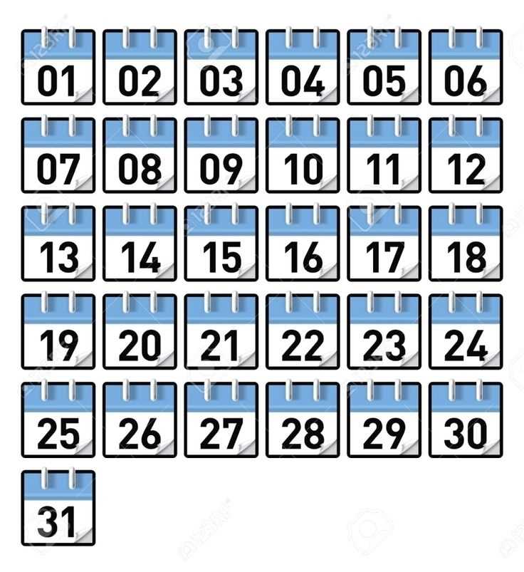 calendar template for numbers