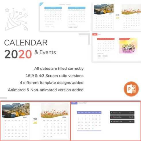 calendar template for ppt