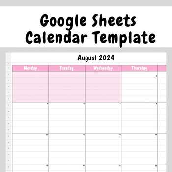 calendar template for sheets