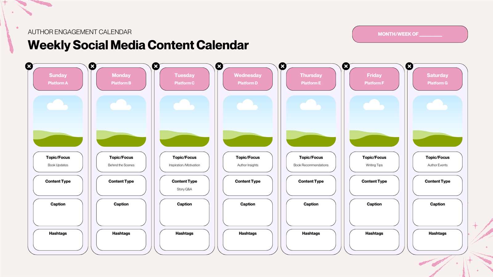 calendar template for social media