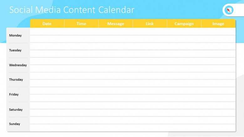 calendar template for social media