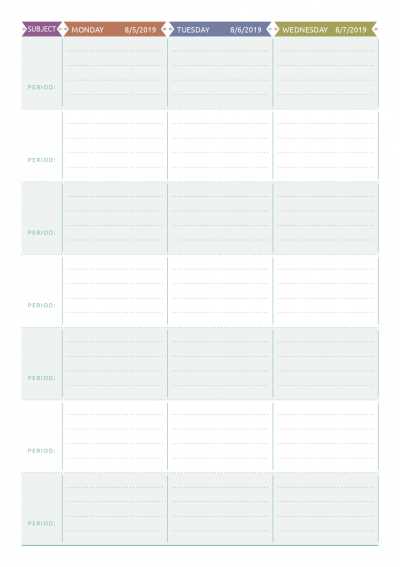 calendar template for teachers