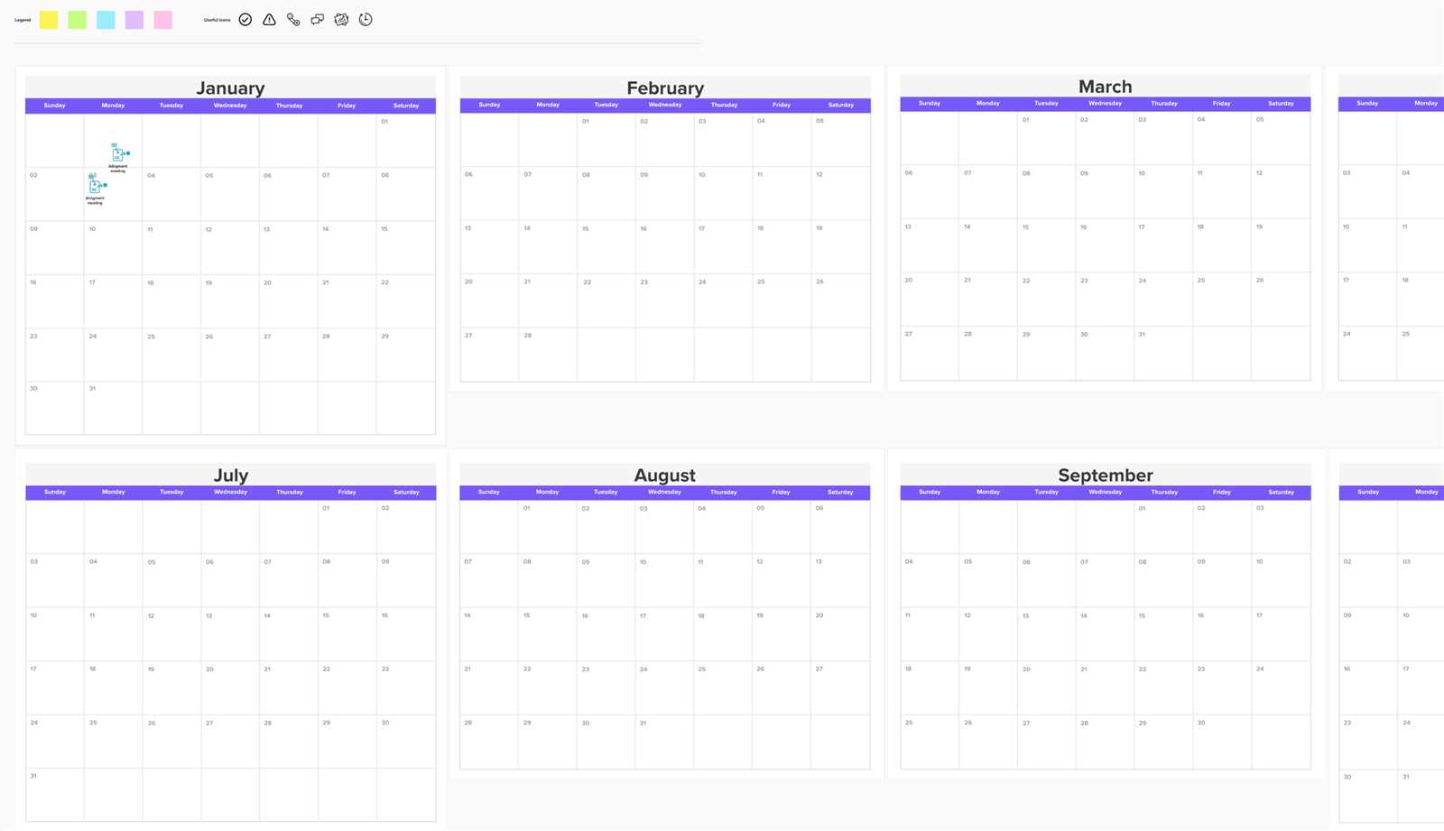 calendar template for website