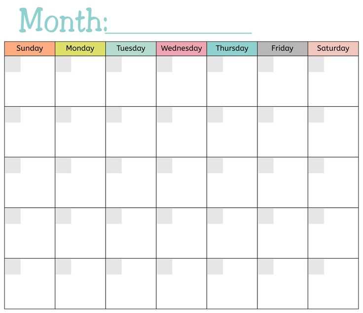 calendar template free printable