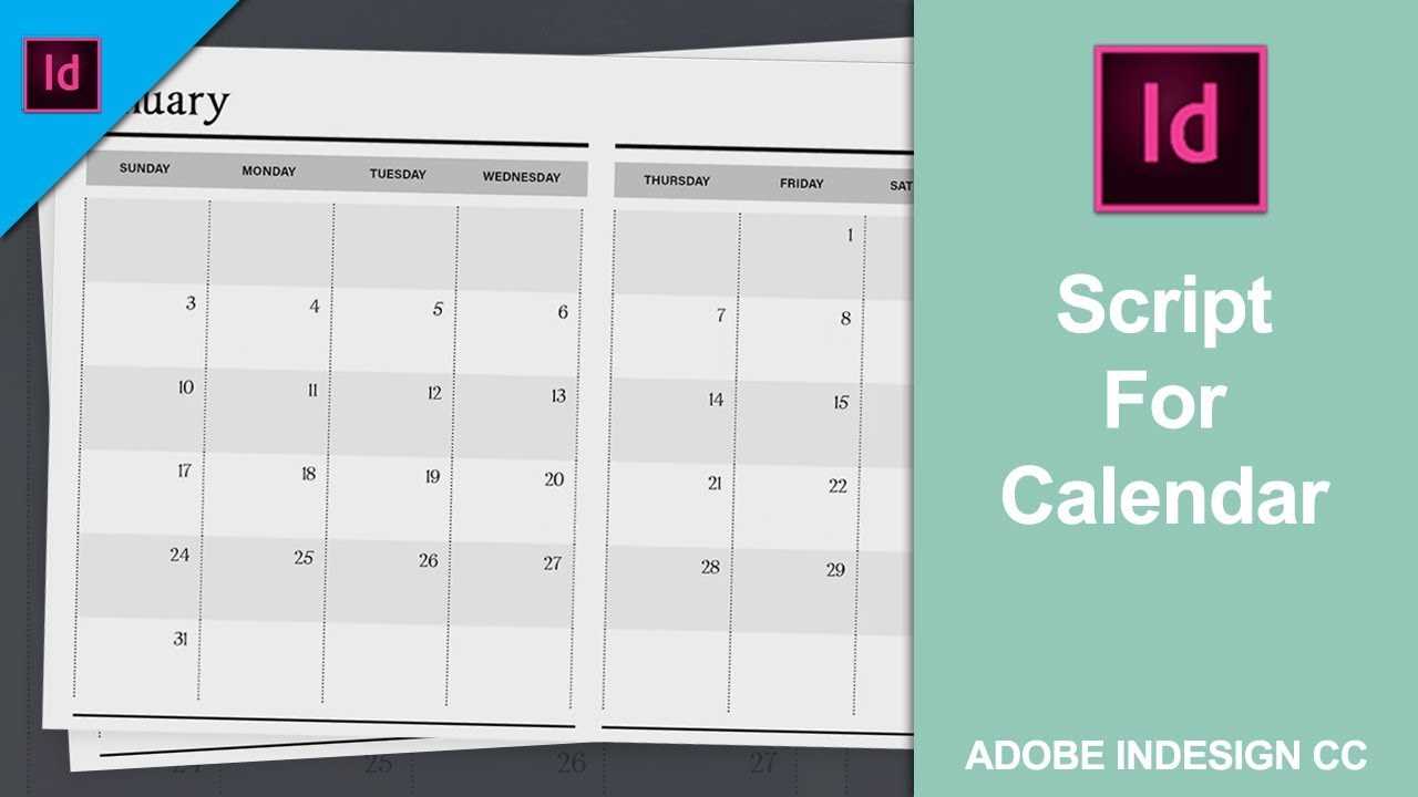 calendar template indesign