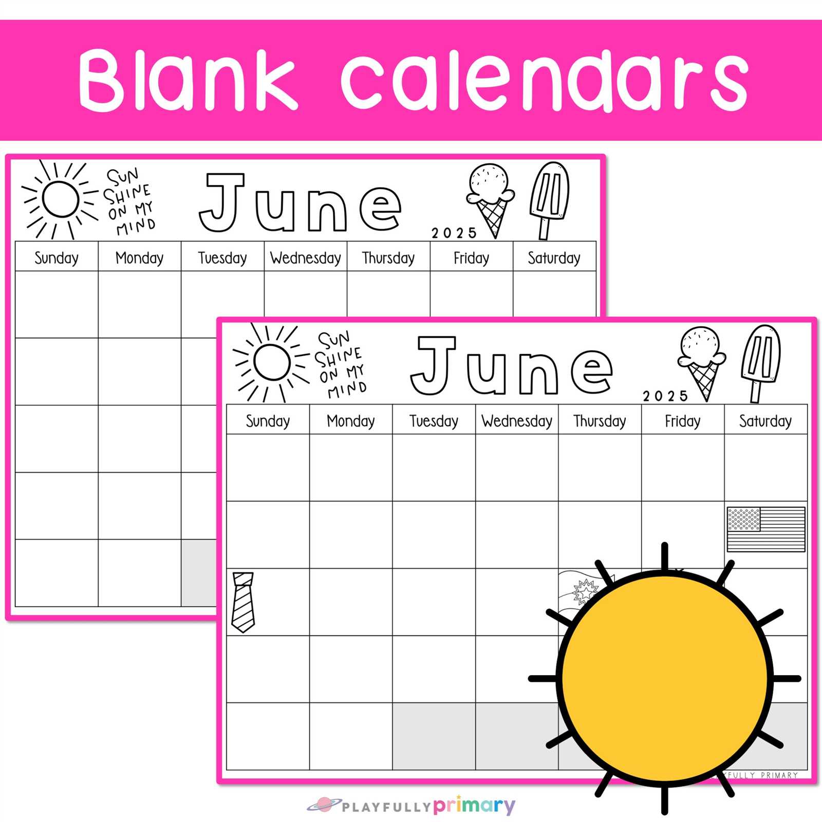 calendar template june 2025 printable