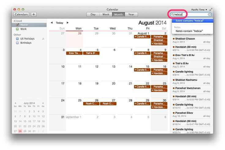 calendar template mac
