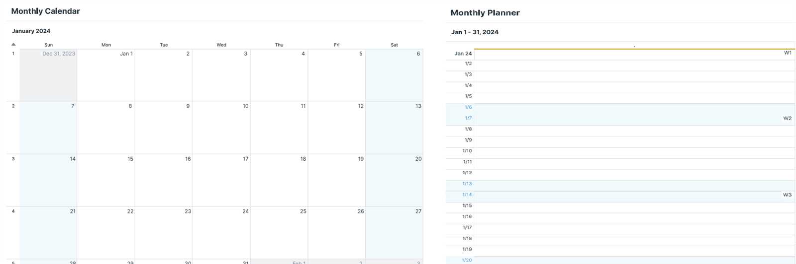 calendar template monthly blank