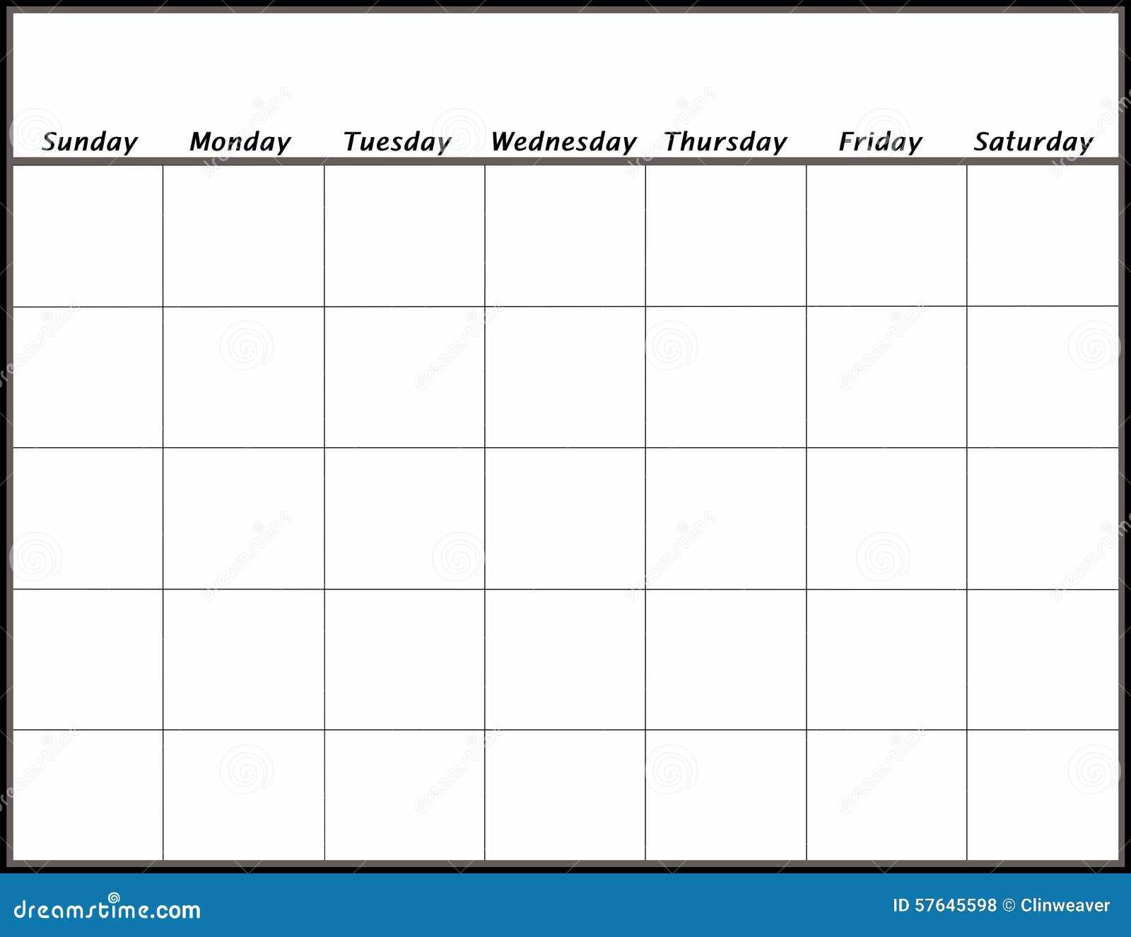 calendar template no dates