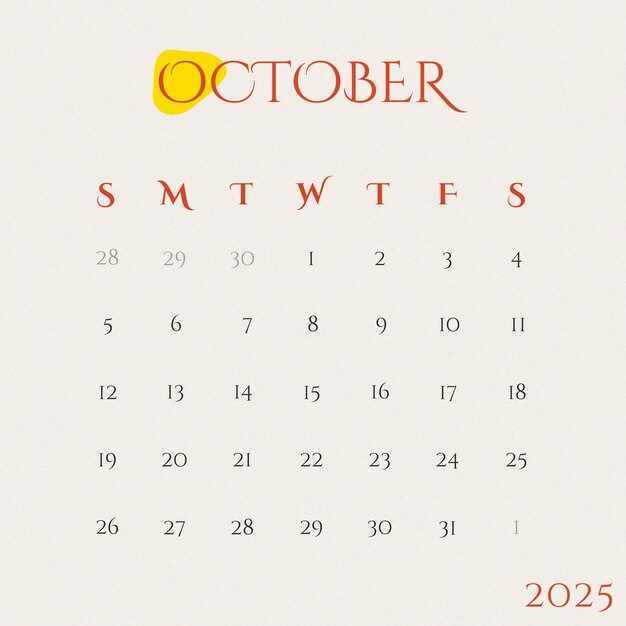 calendar template october 2025 editable