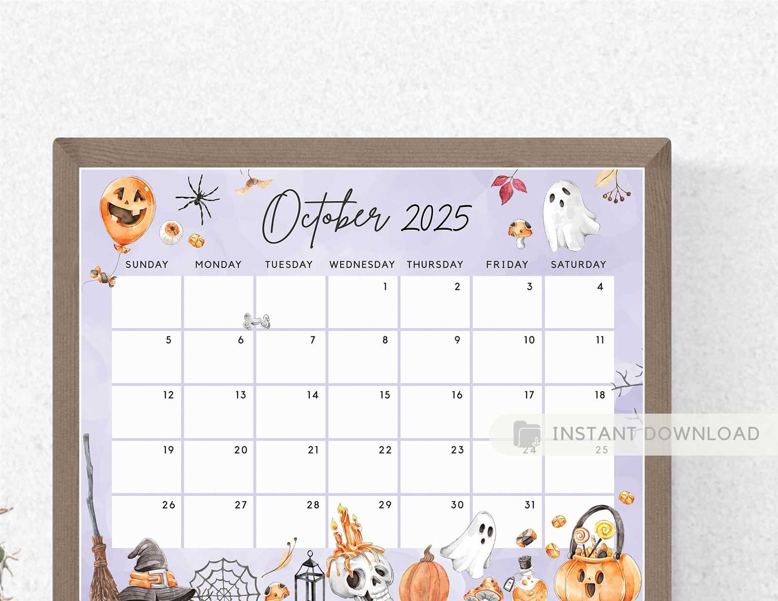 calendar template october 2025 editable