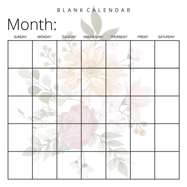 calendar template pretty