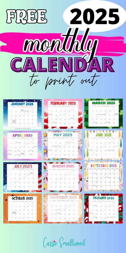 calendar template printable 2025