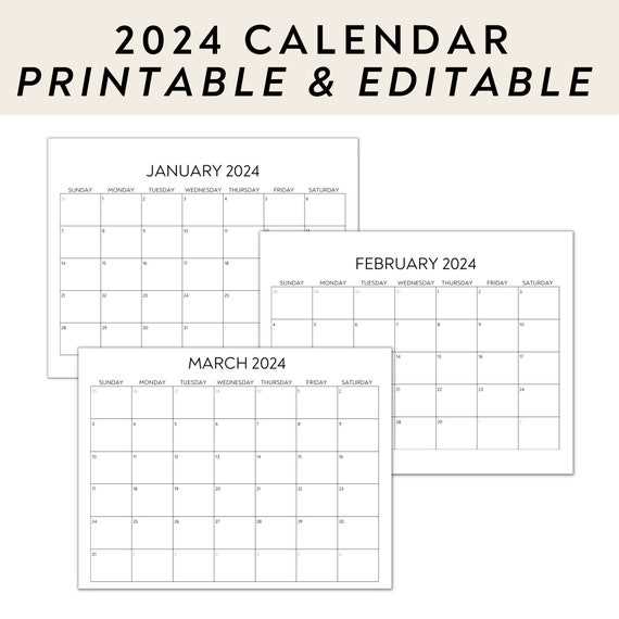 calendar template to fill in