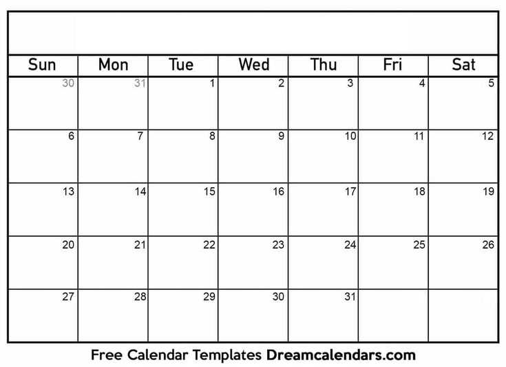 calendar template to fill in