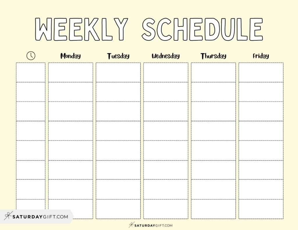 calendar template weekly with hours