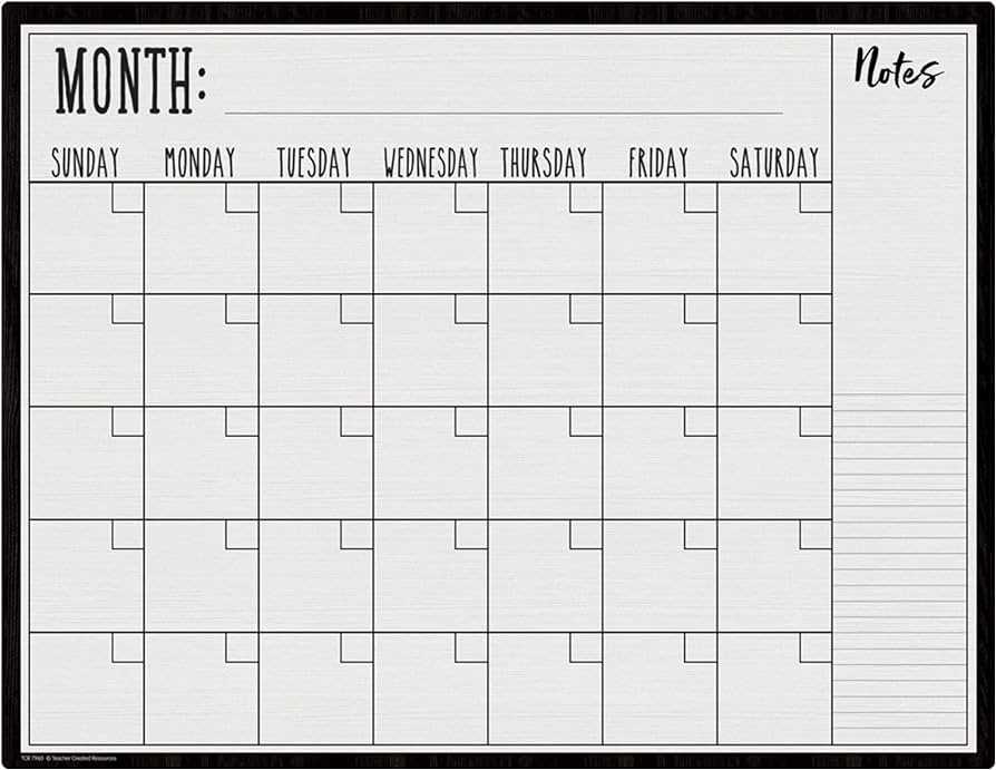 calendar to write on template