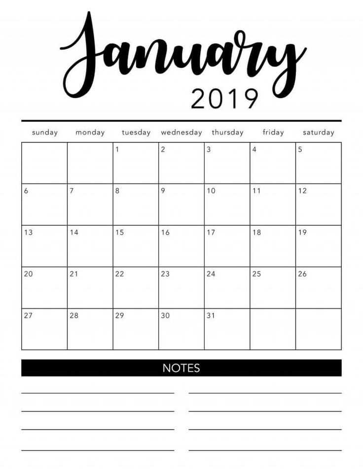 calendar to write on template