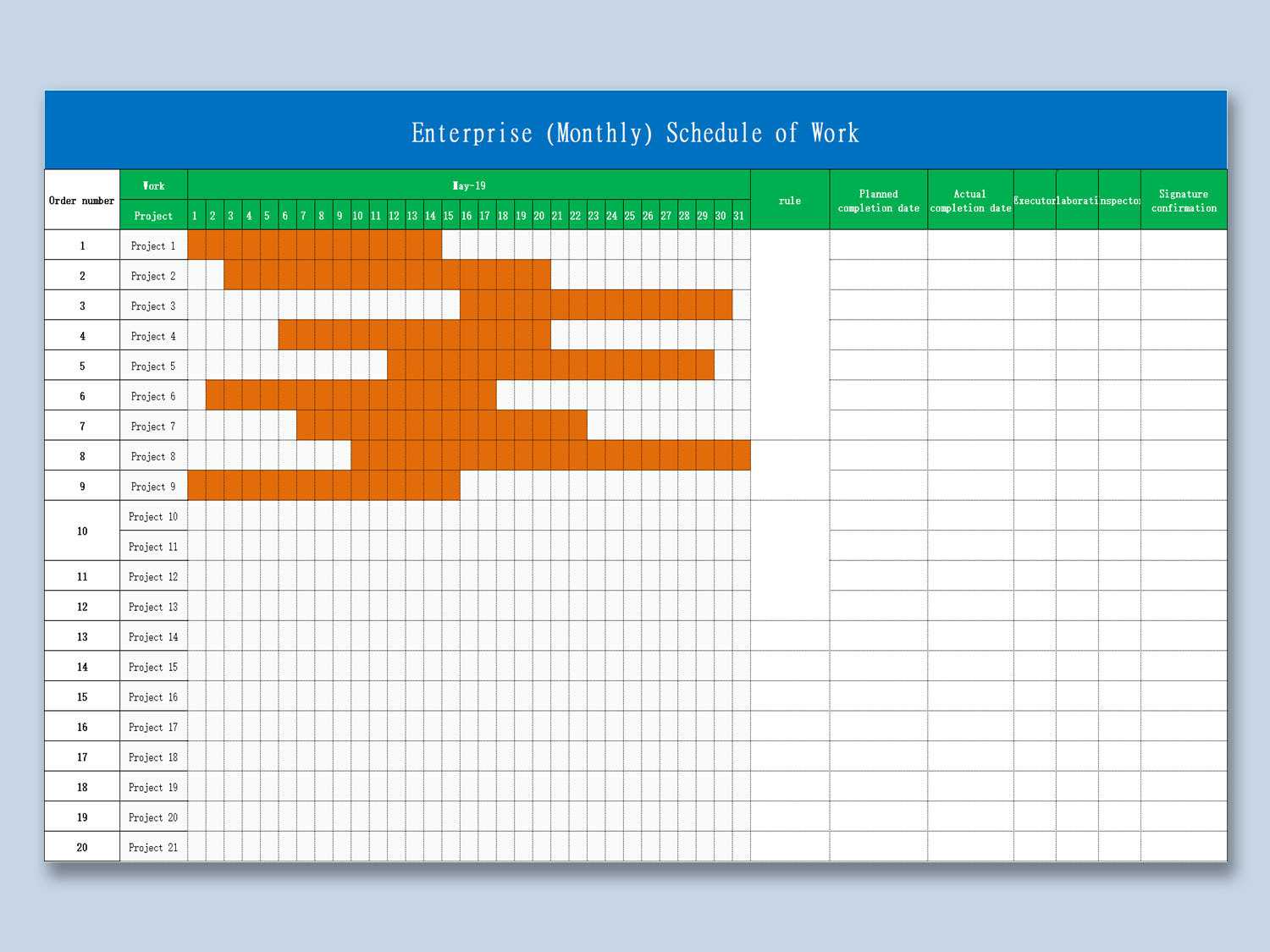 calendar work schedule template