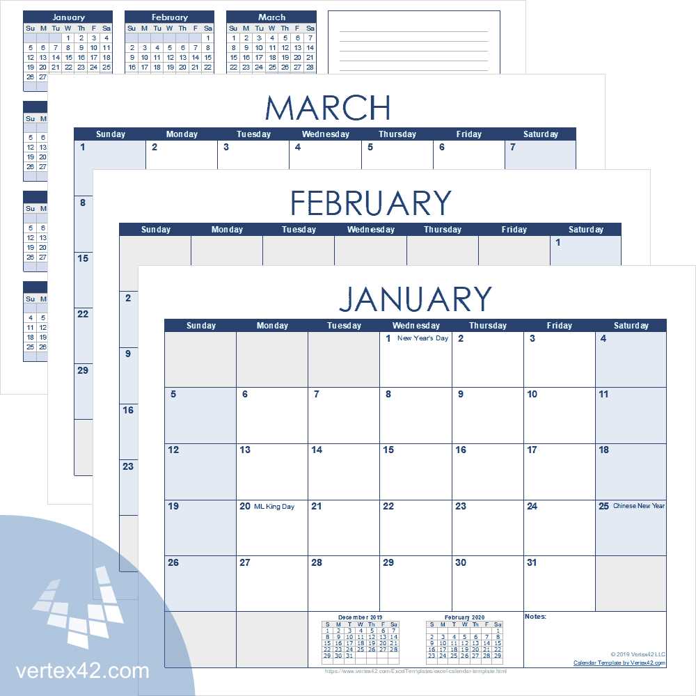 calendar xls template