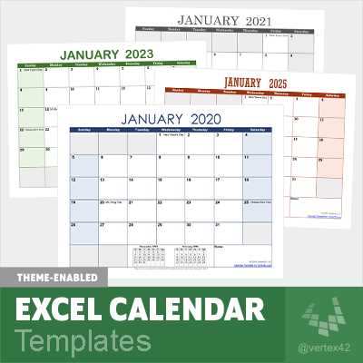 calendar xls template