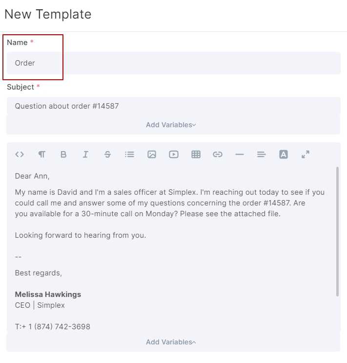 calendly email template