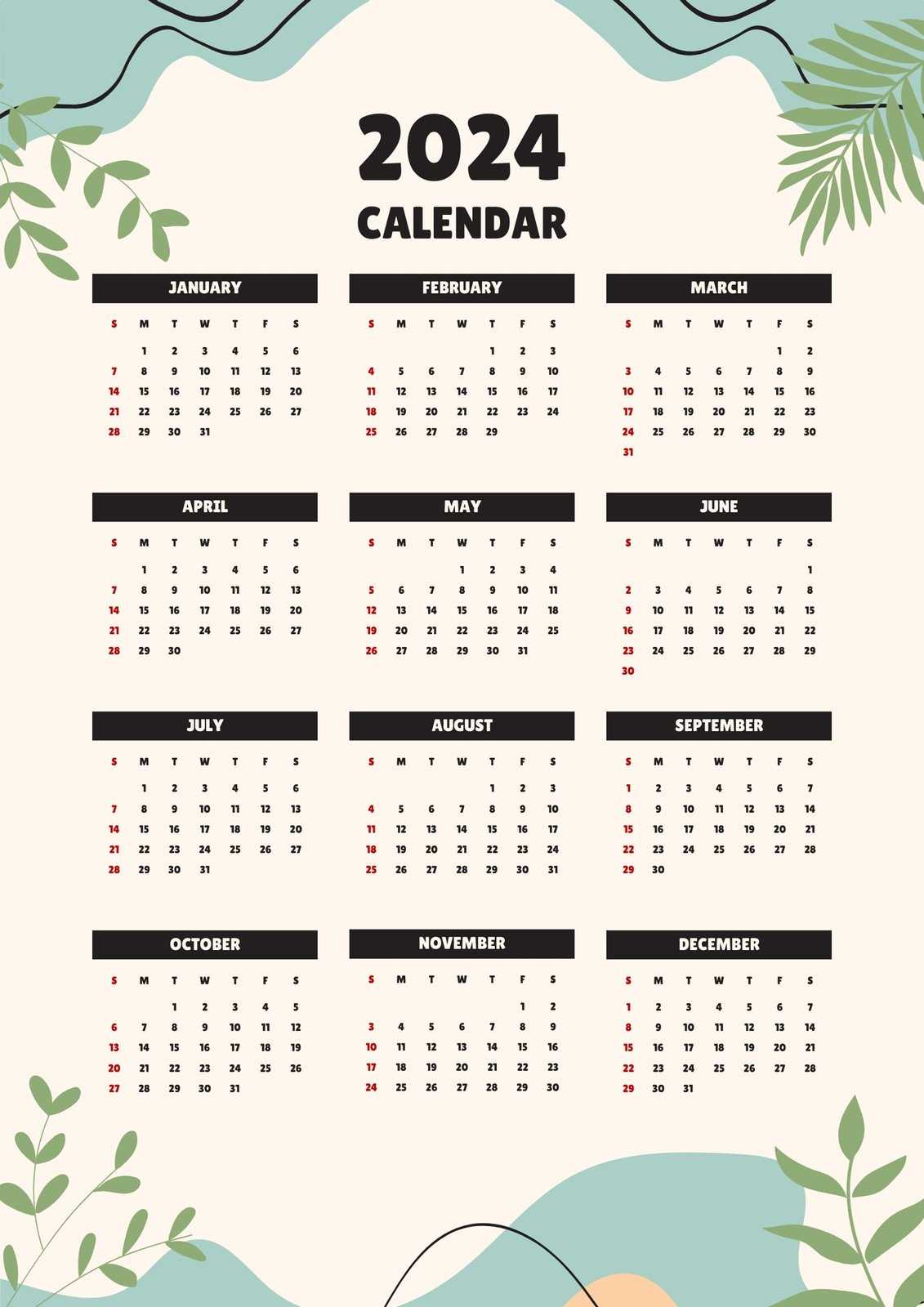 canva calendar template 2025