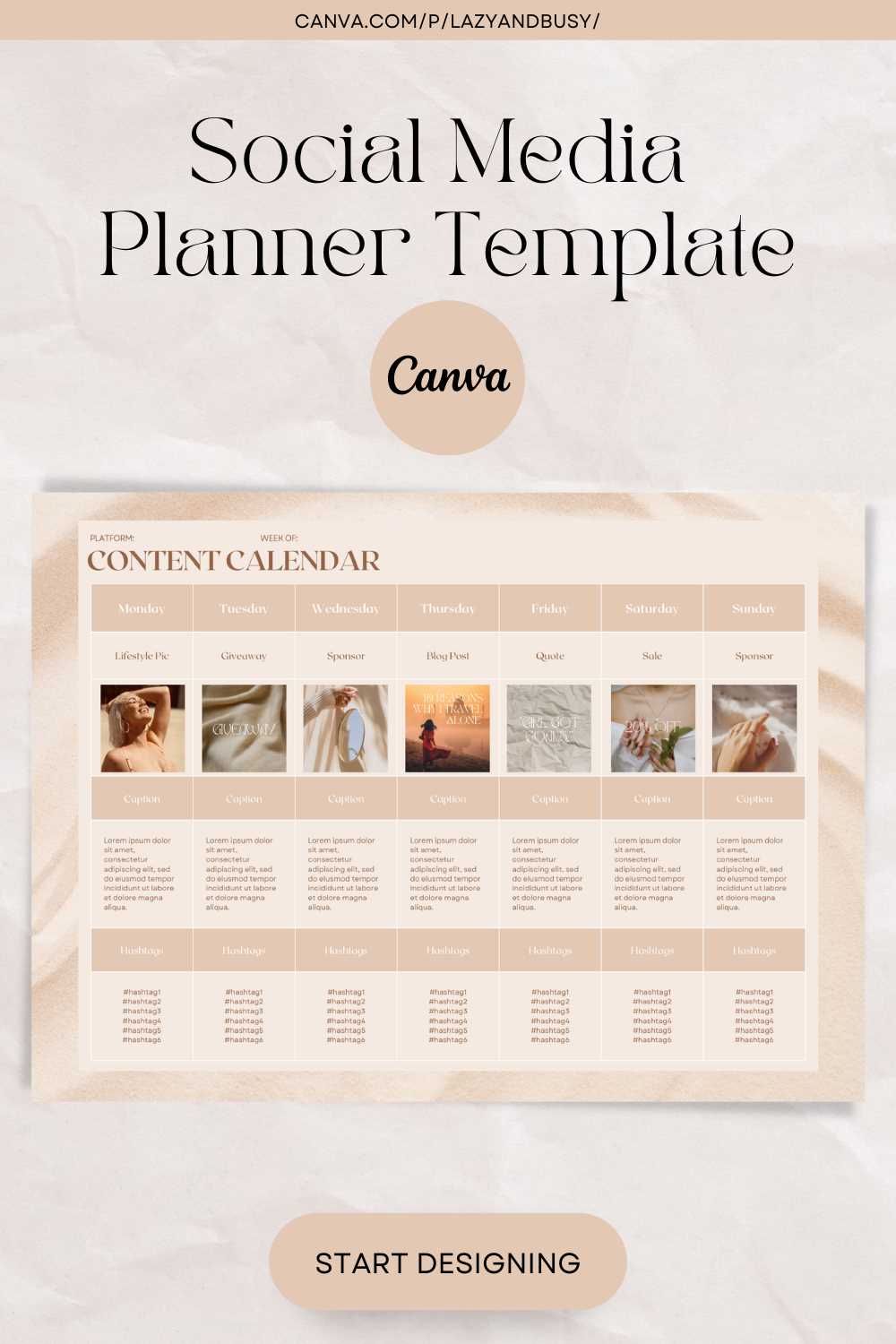 canva content calendar template