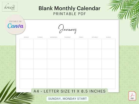 canva free calendar templates