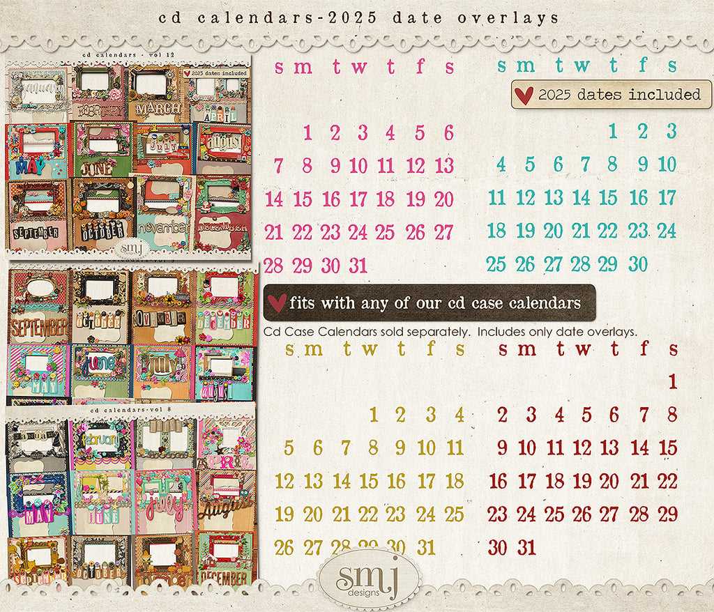 cd jewel case calendar template