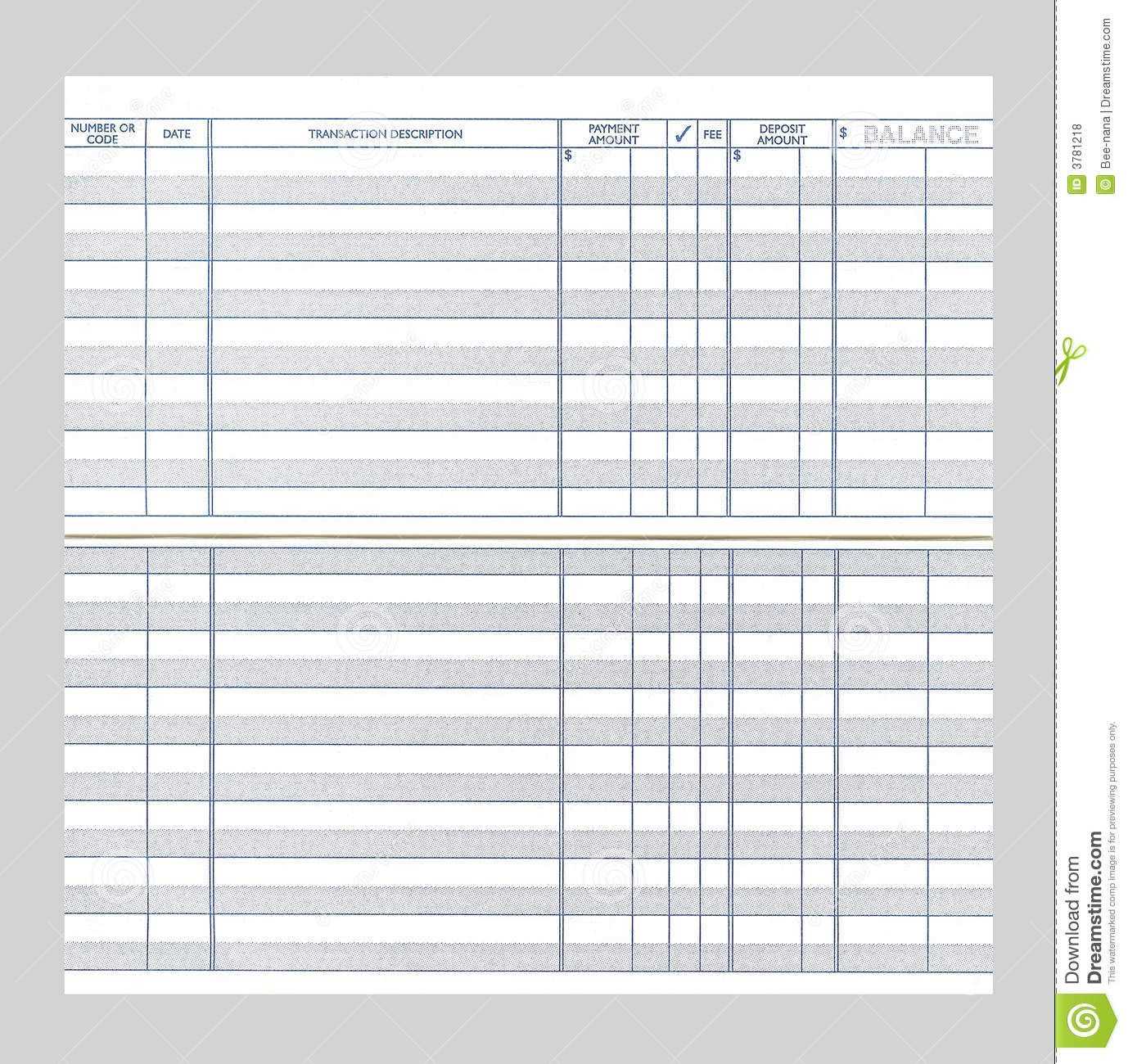 checkbook calendar template