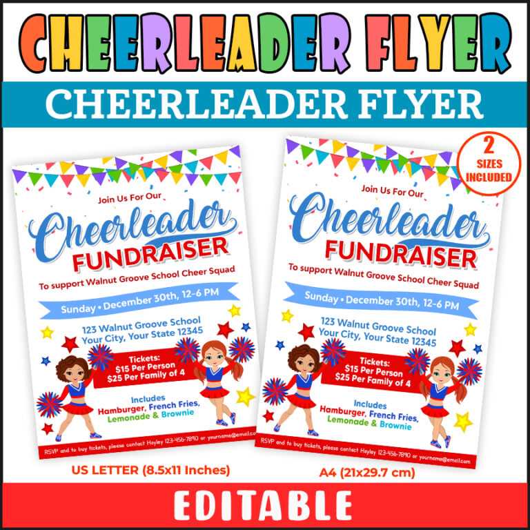 cheer fundraiser calendar template