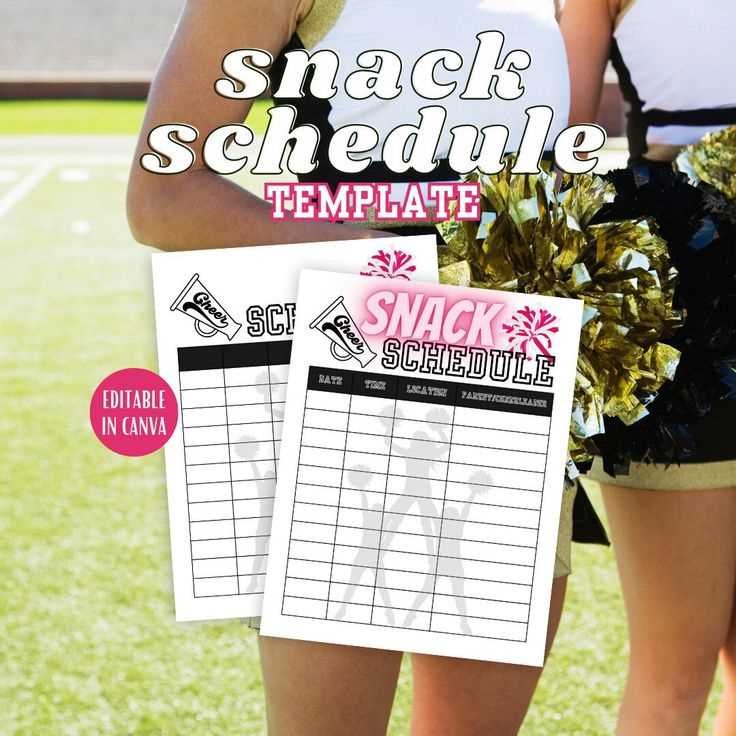 cheerleading calendar template